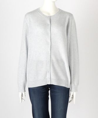 【SALE（伊勢丹）】 大きいサイズ &starf;<カシミヤ100%>丸首カーディガン(17FW-RCD L SA-5168)(クローバー) サックス 【三越・伊勢丹/公式】