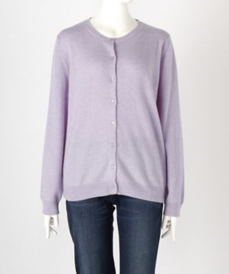 【SALE（伊勢丹）】 大きいサイズ &starf;<カシミヤ100%>丸首カーディガン(17FW-RCD L SA-5168)(クローバー) ラベンダー 【三越・伊勢丹/公式】