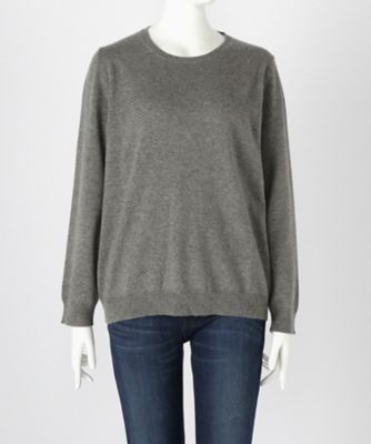 【SALE（伊勢丹）】 大きいサイズ &starf;<カシミヤ100%>丸首セーター(17FW-RPO L SA-5172)(クローバー) グレー 【三越・伊勢丹/公式】