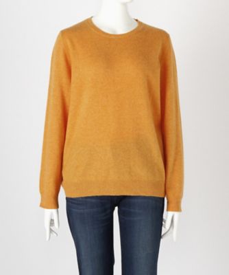 【SALE（伊勢丹）】 大きいサイズ &starf;<カシミヤ100%>丸首セーター(17FW-RPO L SA-5172)(クローバー) オレンジ 【三越・伊勢丹/公式】