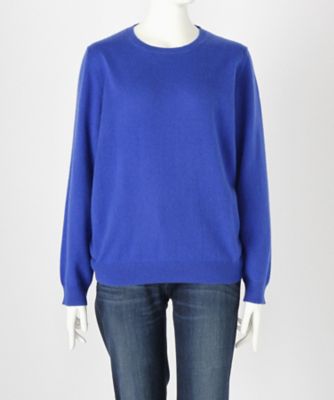 【SALE（伊勢丹）】 大きいサイズ &starf;<カシミヤ100%>丸首セーター(17FW-RPO L SA-5172)(クローバー) アオ 【三越・伊勢丹/公式】