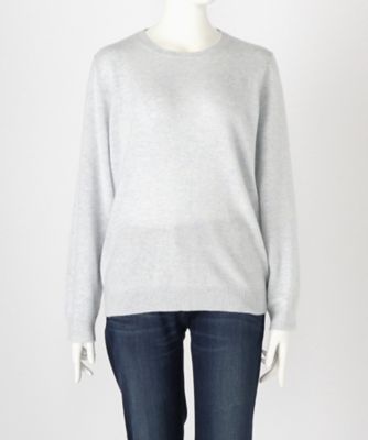 【SALE（伊勢丹）】 大きいサイズ &starf;<カシミヤ100%>丸首セーター(17FW-RPO L SA-5172)(クローバー) サックス 【三越・伊勢丹/公式】