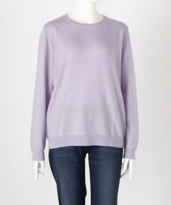 【SALE（伊勢丹）】 大きいサイズ &starf;<カシミヤ100%>丸首セーター(17FW-RPO L SA-5172)(クローバー) ラベンダー 【三越・伊勢丹/公式】
