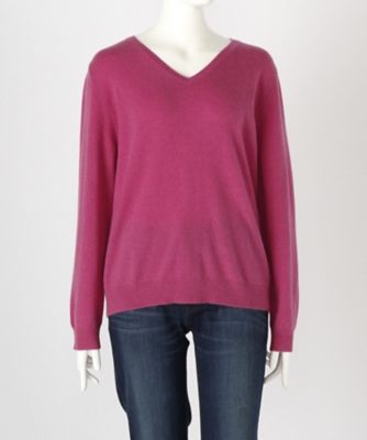 【SALE（伊勢丹）】 大きいサイズ &starf;<カシミヤ100%>Vネックセーター(17FW-VPO L SA-5171)(クローバー) ピンク 【三越・伊勢丹/公式】