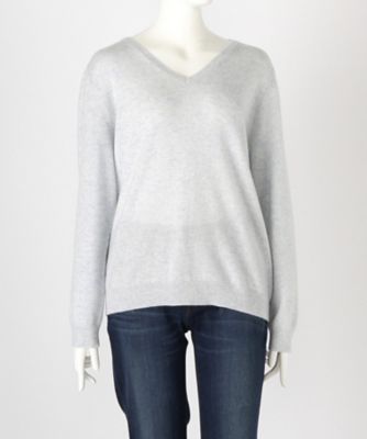 【SALE（伊勢丹）】 大きいサイズ &starf;<カシミヤ100%>Vネックセーター(17FW-VPO L SA-5171)(クローバー) サックス 【三越・伊勢丹/公式】