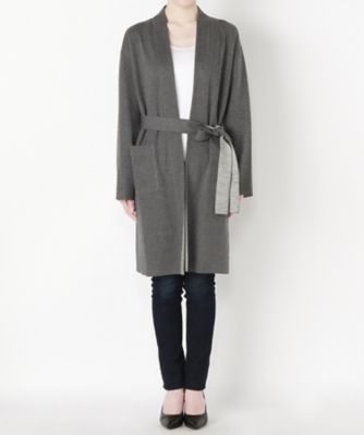 ＜Clothing＞ ウールジャージーノーカラーコート CL72CT002K チャコール 【三越・伊勢丹/公式】