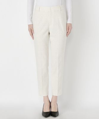 ＜Clothing＞ 9分丈ジャガードスリムパンツ(CL72PT201K) シロ 【三越・伊勢丹/公式】