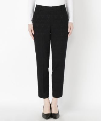 ＜Clothing＞ 9分丈ジャガードスリムパンツ(CL72PT201K) クロ 【三越・伊勢丹/公式】