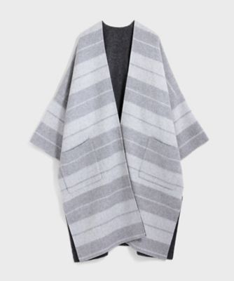 ＜BPQC/ビーピーキューシー＞ ロングガウンコート(BP72FSN003) グレーボーダー 【三越・伊勢丹/公式】