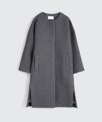 ＜BPQC/ビーピーキューシー＞ 【ミモレ掲載品】コクーンシルエットノーカラーコート(BP72YSS002) チャコールグレー 【三越・伊勢丹/公式】
