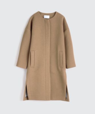 ＜BPQC/ビーピーキューシー＞ 【ミモレ掲載品】コクーンシルエットノーカラーコート(BP72YSS002) キャメル 【三越・伊勢丹/公式】