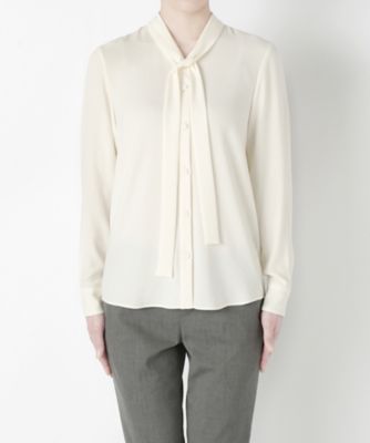 ＜Clothing＞ トリアセボウタイブラウス CL72BL008K ホワイト 【三越・伊勢丹/公式】