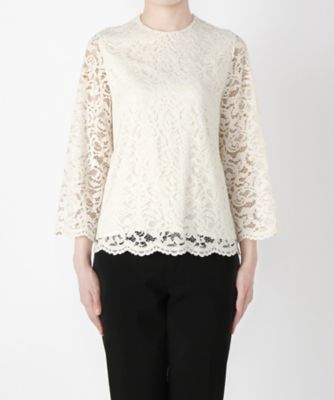 ＜Clothing＞ ハイネックレースブラウス CL72BL015K ホワイト 【三越・伊勢丹/公式】