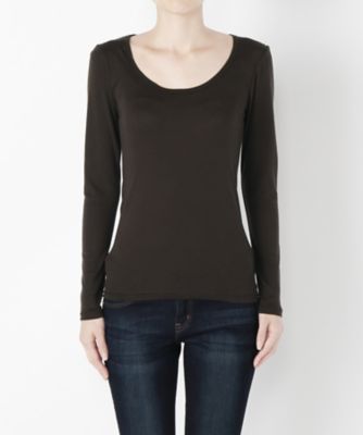 ＜Clothing＞ フライス丸胴長袖カット アンド ソ-ン CL72CS002C チョコ 【三越・伊勢丹/公式】