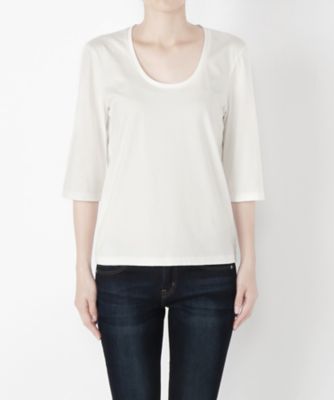 ＜Clothing＞ Uネック6分袖カット アンド ソ-ン CL72CS003C シロ 【三越・伊勢丹/公式】