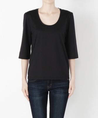 ＜Clothing＞ Uネック6分袖カット アンド ソ-ン CL72CS003C クロ 【三越・伊勢丹/公式】