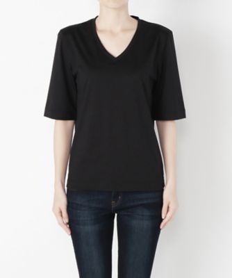 ＜Clothing＞ Vネック5分袖カット アンド ソ-ン CL72CS005C クロ 【三越・伊勢丹/公式】