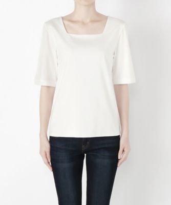 ＜Clothing＞ スクエアネック7分袖カット アンド ソ-ン CL72CS006C シロ 【三越・伊勢丹/公式】