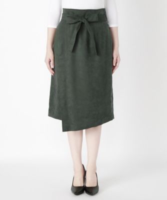 ＜Clothing＞ 人工スエード巻きスカート CL72SK016K ミドリ 【三越・伊勢丹/公式】