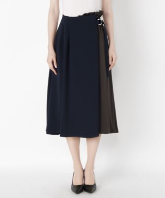 ＜Clothing＞ 配色フレアスカート(CL72SK007C) ネイビーダーク 【三越・伊勢丹/公式】
