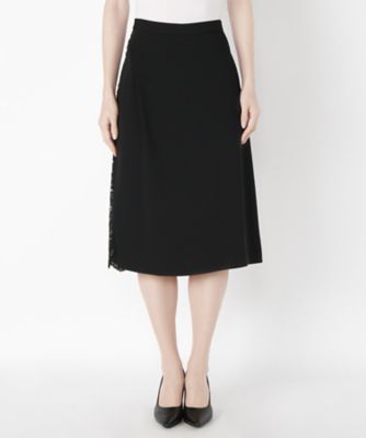 ＜Clothing＞ 部分レーススカート(CL72SK013K) クロ 【三越・伊勢丹/公式】