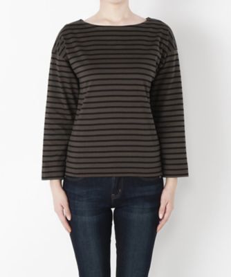 ＜Clothing＞ 40双 フルボーダーバスク 9分袖(CL72CS010K) チャコールxブラック 【三越・伊勢丹/公式】