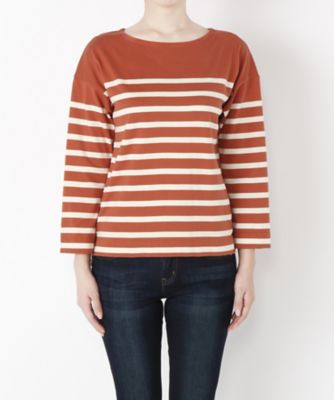 ＜Clothing＞ パネルボーダー9分袖バスクシャツ(CL72CS011K) シュアカxキナリ 【三越・伊勢丹/公式】
