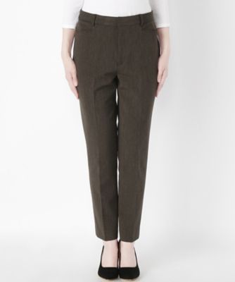 ＜Clothing＞ 9分丈椿オイルスリムパンツ CL72PT204C ブラウン 【三越・伊勢丹/公式】