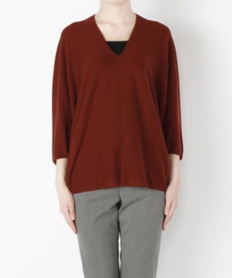 ＜Clothing＞ ガーターVネックプルオーバー(CL72SW002K) レッド 【三越・伊勢丹/公式】