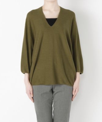 ＜Clothing＞ ガーターVネックプルオーバー(CL72SW002K) カーキ 【三越・伊勢丹/公式】