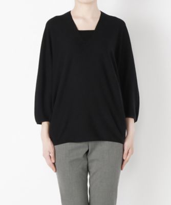 ＜Clothing＞ ガーターVネックプルオーバー(CL72SW002K) ネイビーブルー 【三越・伊勢丹/公式】