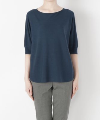 ＜Clothing＞ ガーターラウンドネックプルオーバー(CL72SW003K) ブルーグレー 【三越・伊勢丹/公式】