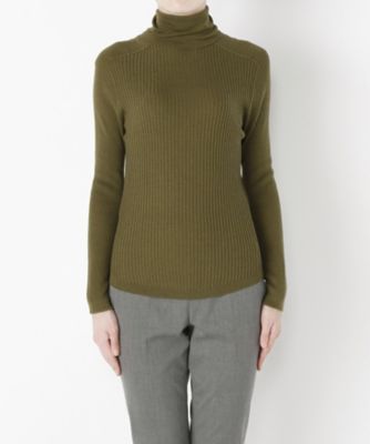 ＜Clothing＞ 2x1リブタートルネック(CL72SW005K) カーキ 【三越・伊勢丹/公式】