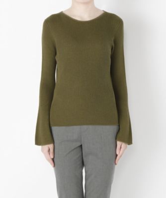 ＜Clothing＞ リブフレアスリーブラウンドプルオーバー(CL72SW006K) カーキ 【三越・伊勢丹/公式】