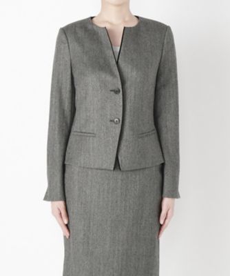 ＜Clothing＞ へリンボンUジャケット CL72JK005K チャコール 【三越・伊勢丹/公式】