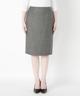 ＜Clothing＞ へリンボンタイトスカート CL72SK015K チャコール 【三越・伊勢丹/公式】