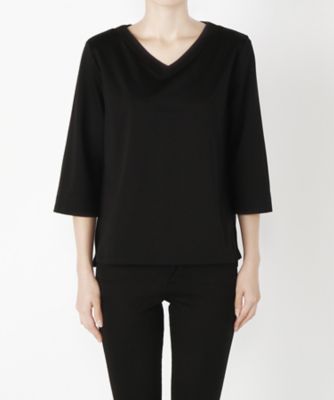 ＜Clothing＞ ハイゲージ裏毛Vネック6分袖(CL72CS007C) クロ 【三越・伊勢丹/公式】