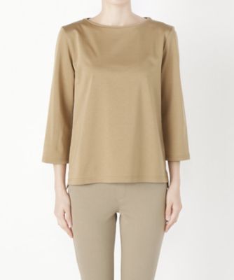 ＜Clothing＞ ハイゲージ裏毛ボートネック7分(CL72CS008C) キャメル 【三越・伊勢丹/公式】
