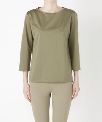 ＜Clothing＞ ハイゲージ裏毛ボートネック7分(CL72CS008C) オリーブ 【三越・伊勢丹/公式】