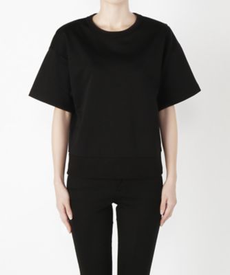 ＜Clothing＞ ハイゲージ裏毛クルーネック5分袖(CL72CS009C) クロ 【三越・伊勢丹/公式】