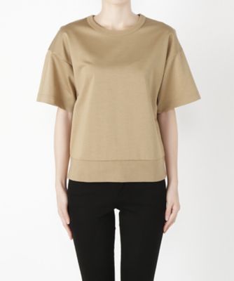 ＜Clothing＞ ハイゲージ裏毛クルーネック5分袖(CL72CS009C) キャメル 【三越・伊勢丹/公式】