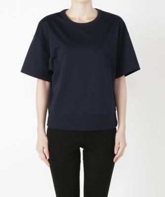 ＜Clothing＞ ハイゲージ裏毛クルーネック5分袖(CL72CS009C) ネイビーブルー 【三越・伊勢丹/公式】
