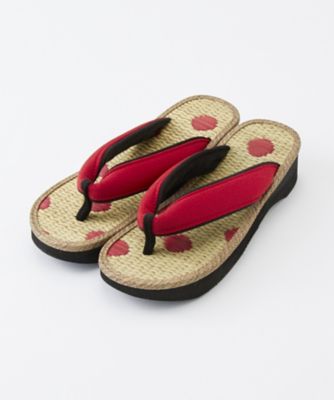 ＜大和工房＞ 婦人雪駄 ドット 赤 【三越・伊勢丹/公式】