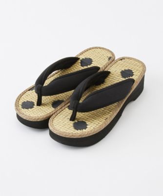 ＜大和工房＞ 婦人雪駄 ドット 黒 【三越・伊勢丹/公式】