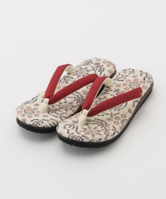 ＜大和工房＞ 婦人雪駄 瓔珞柄 赤 【三越・伊勢丹/公式】