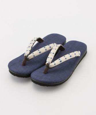 ＜大和工房＞ 婦人雪駄麻地鼻緒ドット 紺 【三越・伊勢丹/公式】
