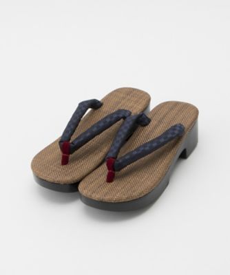 ＜大和工房＞ PPパナマ織天板 市松模様鼻緒 H123(紺) 【三越・伊勢丹/公式】