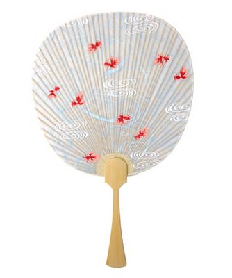 オゼキ 小丸うちわ 台付 金魚青 【三越・伊勢丹/公式】