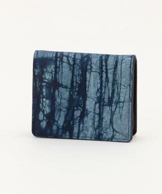 <JUNYA WARASHINA>スクモレザー ロウ割れコインケース ブルー 【三越・伊勢丹/公式】