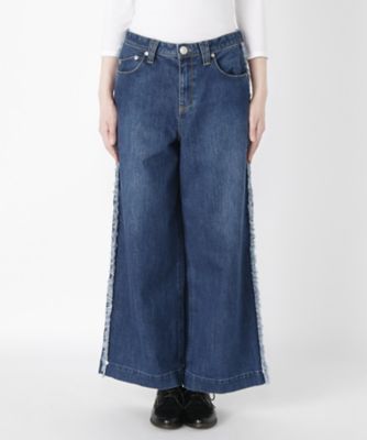 ＜ヤヌーク/YANUK＞ サイドフリンジワイドデニムパンツ(57173501) 【三越・伊勢丹/公式】